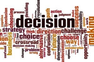 Decision Word Cloud Concept. Vector Illustration On White Decision word cloud concept. Vector illustration on white